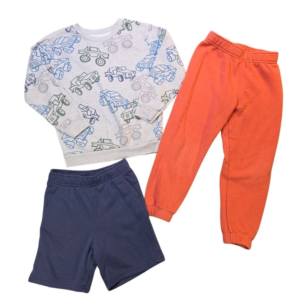 Garanimals Boys 5T Monster Truck Sweatshirt Joggers Shorts 3 Piece Set